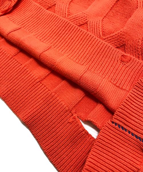UNION（ユニオン）UNION (ユニオン) ケーブルニット オレンジ サイズ:2の古着・服飾アイテム
