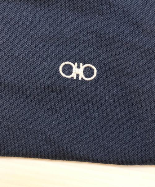 Salvatore Ferragamo（サルヴァトーレ フェラガモ）Salvatore Ferragamo (サルヴァトーレ フェラガモ) ガンチーニジップポロシャツ ネイビー サイズ:Lの古着・服飾アイテム