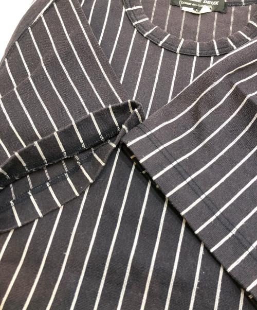 COMME des GARCONS HOMME DEUX（コムデギャルソン オム ドゥ）COMME des GARCONS HOMME DEUX (コムデギャルソン オム ドゥ) ストライプTシャツ ブラック サイズ:Lの古着・服飾アイテム