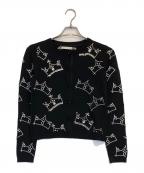 alice+oliviaアリスアンドオリビア）の古着「ラインストーンクルーネックカーディガン」