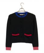 alice+oliviaアリスアンドオリビア）の古着「サングラス柄カーディガン」｜ブラック