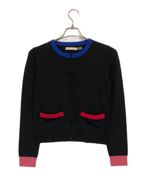 alice+olivia（アリスアンドオリビア）alice+olivia (アリスアンドオリビア) サングラス柄カーディガン ブラック サイズ:Sの古着・服飾アイテム