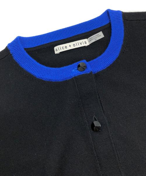 alice+olivia（アリスアンドオリビア）alice+olivia (アリスアンドオリビア) サングラス柄カーディガン ブラック サイズ:Sの古着・服飾アイテム