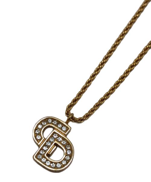 Christian Dior（クリスチャン ディオール）Christian Dior (クリスチャン ディオール) ラインストーンロゴネックレス カラー：ゴールドの古着・服飾アイテム