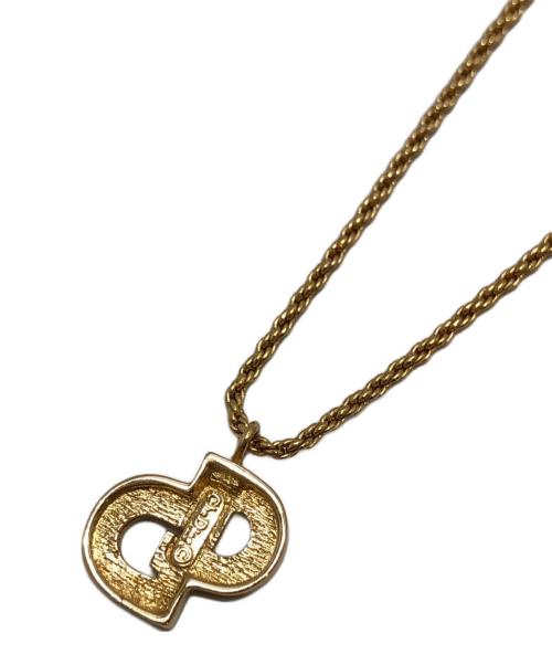 Christian Dior（クリスチャン ディオール）Christian Dior (クリスチャン ディオール) ラインストーンロゴネックレス カラー：ゴールドの古着・服飾アイテム