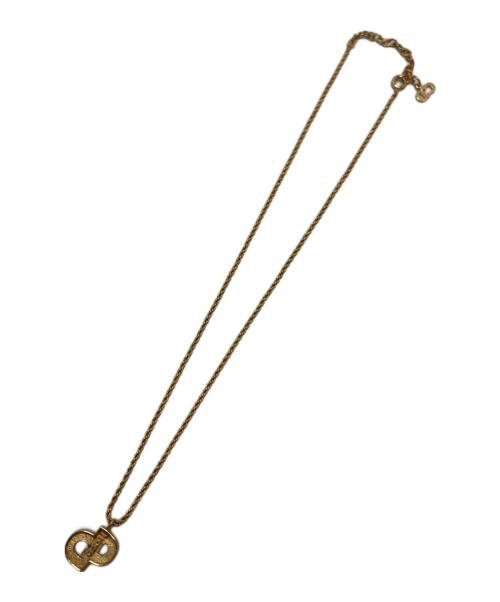 Christian Dior（クリスチャン ディオール）Christian Dior (クリスチャン ディオール) ラインストーンロゴネックレス カラー：ゴールドの古着・服飾アイテム