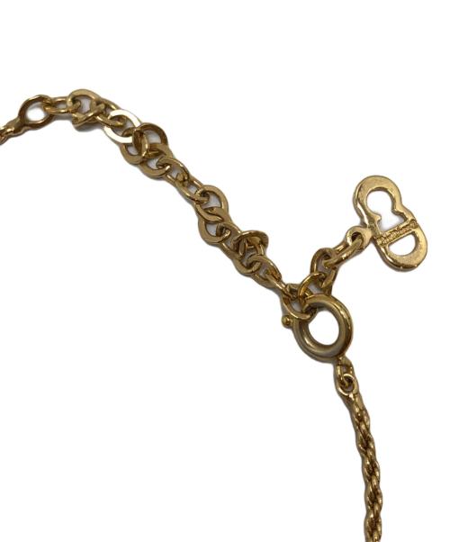 Christian Dior（クリスチャン ディオール）Christian Dior (クリスチャン ディオール) ラインストーンロゴネックレス カラー：ゴールドの古着・服飾アイテム