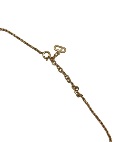 Christian Dior（クリスチャン ディオール）Christian Dior (クリスチャン ディオール) ラインストーンロゴネックレス カラー：ゴールドの古着・服飾アイテム