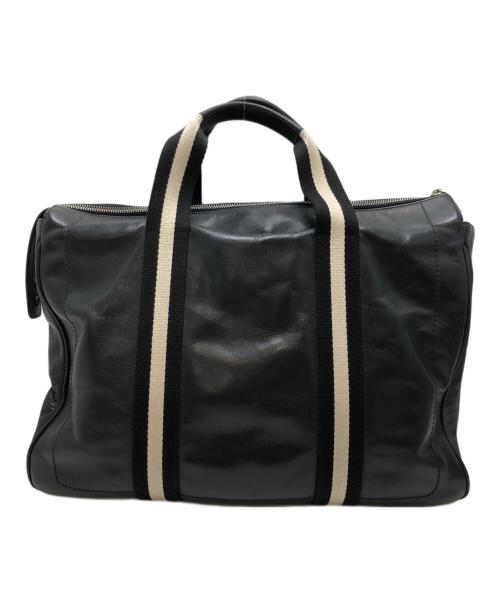 BALLY（バリー）BALLY (バリー) レザーストライプビジネスバッグ ブラックの古着・服飾アイテム