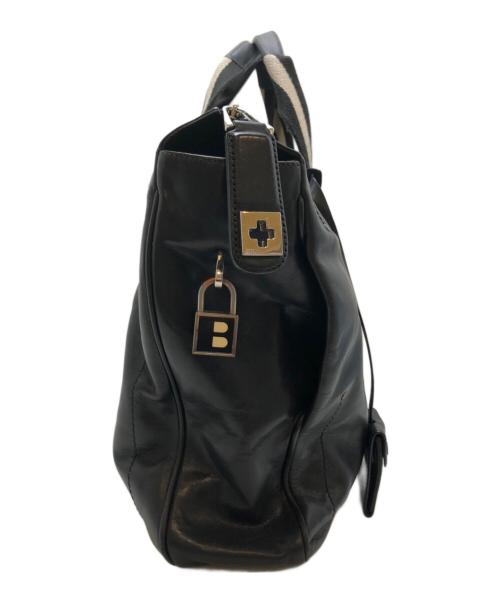 BALLY（バリー）BALLY (バリー) レザーストライプビジネスバッグ ブラックの古着・服飾アイテム