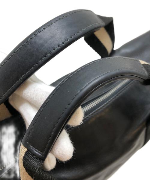 BALLY（バリー）BALLY (バリー) レザーストライプビジネスバッグ ブラックの古着・服飾アイテム