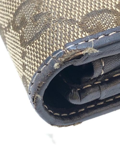 GUCCI（グッチ）GUCCI (グッチ) GGキャンバスハートロゴ財布 ブラウンの古着・服飾アイテム