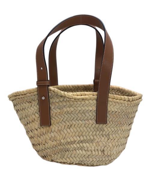 LOEWE（ロエベ）LOEWE (ロエベ) バスケットバッグ スモール（ヤシの葉&カーフ） ブラウンの古着・服飾アイテム