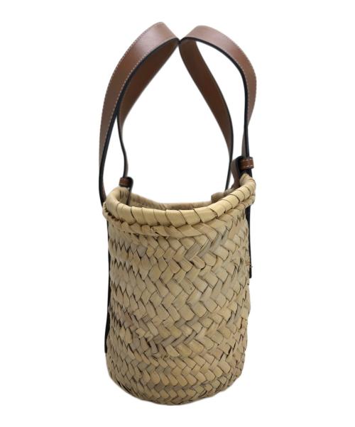 LOEWE（ロエベ）LOEWE (ロエベ) バスケットバッグ スモール（ヤシの葉&カーフ） ブラウンの古着・服飾アイテム