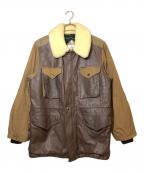 C.P COMPANYシーピーカンパニー）の古着「切替レザージャケット」｜ブラウン