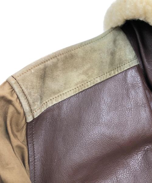 C.P COMPANY（シーピーカンパニー）C.P COMPANY (シーピーカンパニー) 切替レザージャケット ブラウン サイズ:46の古着・服飾アイテム