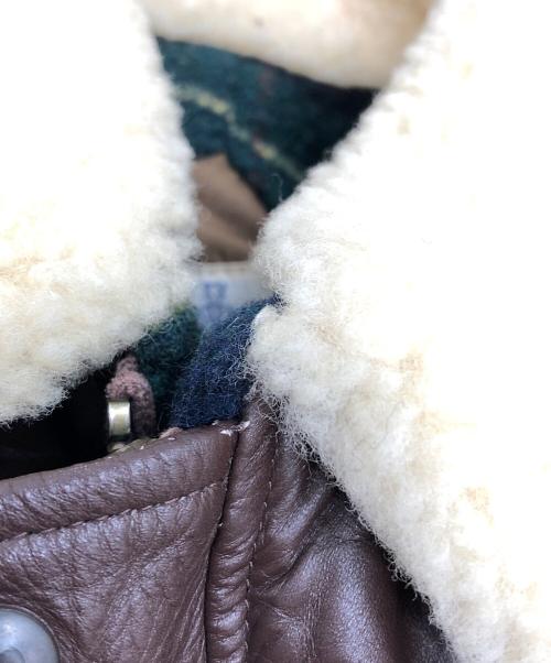 C.P COMPANY（シーピーカンパニー）C.P COMPANY (シーピーカンパニー) 切替レザージャケット ブラウン サイズ:46の古着・服飾アイテム