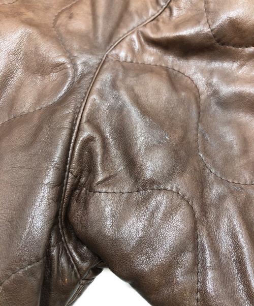 C.P COMPANY（シーピーカンパニー）C.P COMPANY (シーピーカンパニー) キルティングレザージャケット ブラウン サイズ:46の古着・服飾アイテム