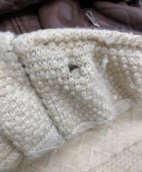 C.P COMPANY（シーピーカンパニー）C.P COMPANY (シーピーカンパニー) キルティングレザージャケット ブラウン サイズ:46の古着・服飾アイテム