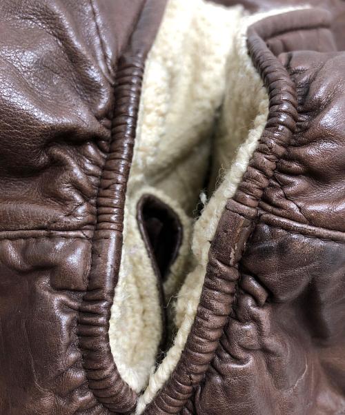 C.P COMPANY（シーピーカンパニー）C.P COMPANY (シーピーカンパニー) キルティングレザージャケット ブラウン サイズ:46の古着・服飾アイテム