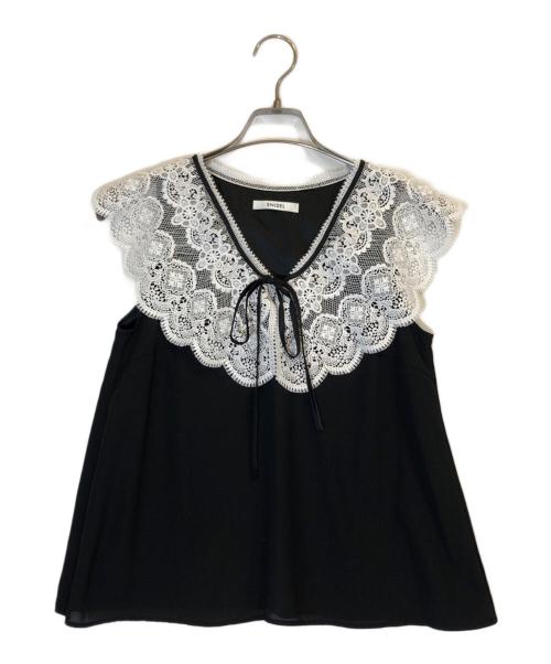 Snidel（スナイデル）Snidel (スナイデル) エンブロイダリーレースカラーブラウス ブラック サイズ:ONE SIZEの古着・服飾アイテム