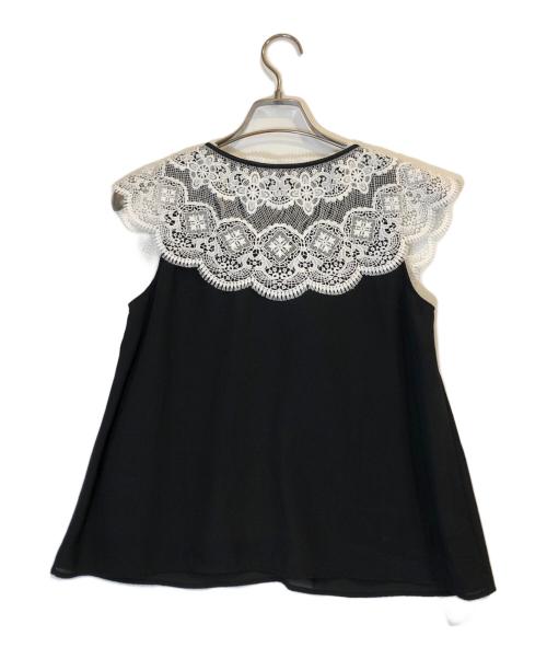 Snidel（スナイデル）Snidel (スナイデル) エンブロイダリーレースカラーブラウス ブラック サイズ:ONE SIZEの古着・服飾アイテム