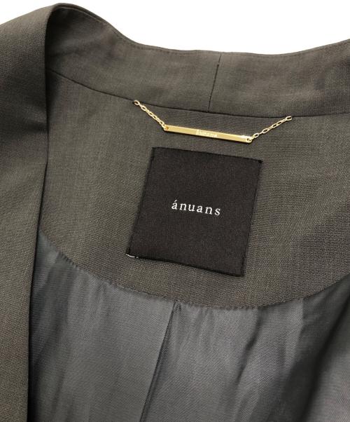anuans（アニュアンス）anuans (アニュアンス) ハイネックノーカラージャケット グレー サイズ:Fの古着・服飾アイテム
