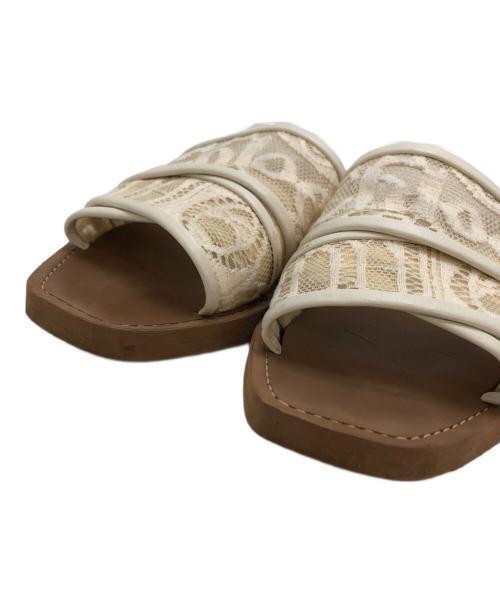 Chloe（クロエ）Chloe (クロエ) レースサンダル ホワイト サイズ:37の古着・服飾アイテム