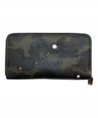 Gentil Banditジャンティバンティ）の古着「カモ柄ペンキ加工長財布」｜カーキ×ブラック