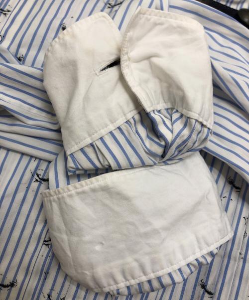 tricot COMME des GARCONS（トリココムデギャルソン）tricot COMME des GARCONS (トリココムデギャルソン) ストライプ総柄ワンピース ブルー サイズ:Mの古着・服飾アイテム