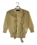tricot COMME des GARCONSトリココムデギャルソン）の古着「フリルラメカーディガン」｜ベージュ