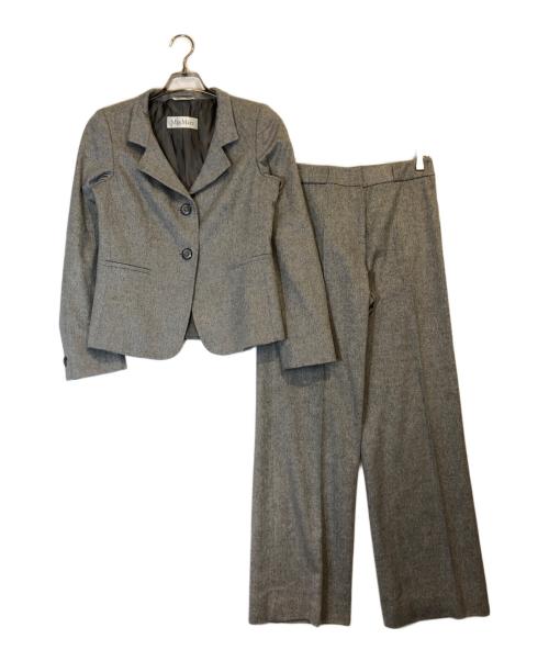 MaxMara（マックスマーラ）MaxMara (マックスマーラ) アンゴラ混セットアップ グレー サイズ:ジャケット:38 パンツ:36の古着・服飾アイテム