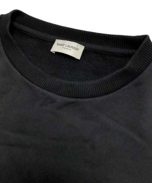 Saint Laurent Paris（サンローランパリ）Saint Laurent Paris (サンローランパリ) ロゴプリントクルーネックスウェット ブラック サイズ:Lの古着・服飾アイテム