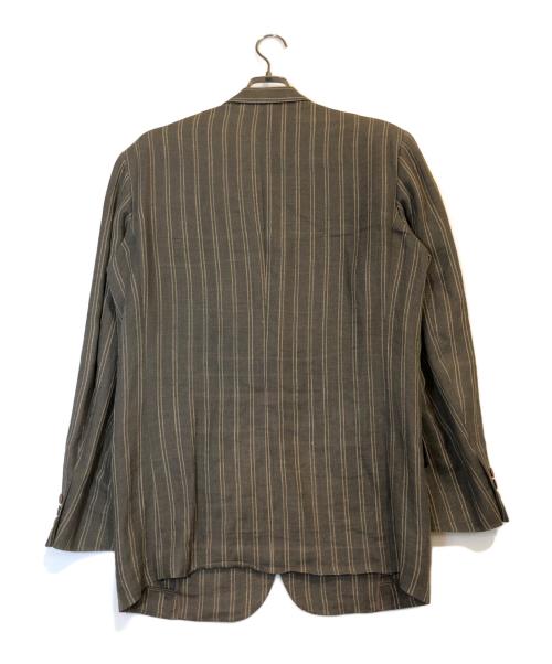 ISSEY MIYAKE MEN（イッセイミヤケメン）ISSEY MIYAKE MEN (イッセイミヤケメン) リネンストライプテーラードジャケット グレー サイズ:Mの古着・服飾アイテム