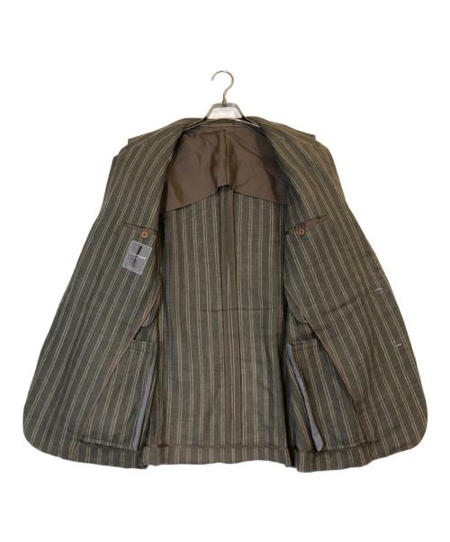 ISSEY MIYAKE MEN（イッセイミヤケメン）ISSEY MIYAKE MEN (イッセイミヤケメン) リネンストライプテーラードジャケット グレー サイズ:Mの古着・服飾アイテム