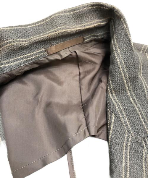 ISSEY MIYAKE MEN（イッセイミヤケメン）ISSEY MIYAKE MEN (イッセイミヤケメン) リネンストライプテーラードジャケット グレー サイズ:Mの古着・服飾アイテム