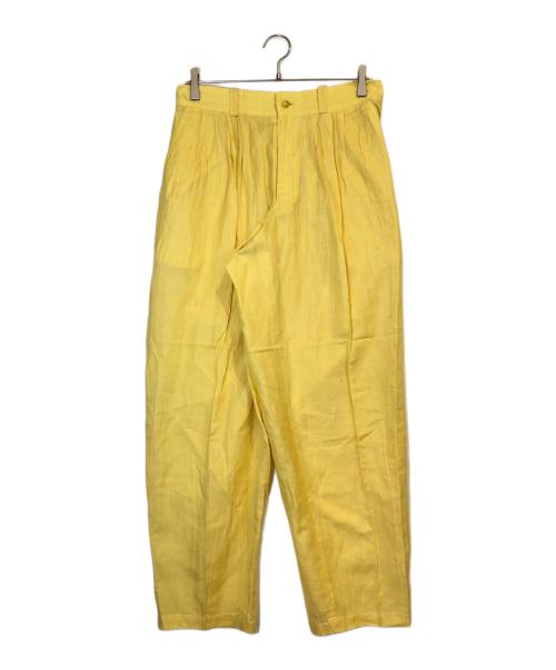 ISSEY MIYAKE MEN（イッセイミヤケメン）ISSEY MIYAKE MEN (イッセイミヤケメン) リネン混パンツ イエロー サイズ:Mの古着・服飾アイテム