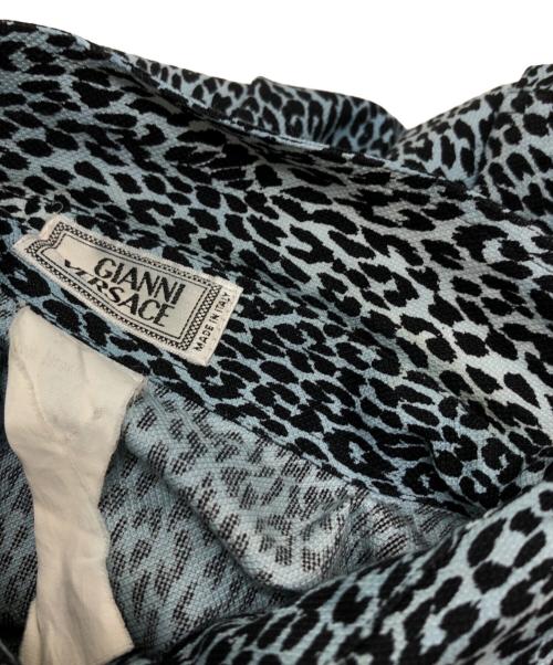 GIANNI VERSACE（ジャンニ・ヴェルサーチ）GIANNI VERSACE (ジャンニ・ヴェルサーチ) レオパード柄シャツ ブルー サイズ:50の古着・服飾アイテム