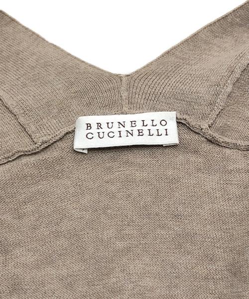 BRUNELLO CUCINELLI（ブルネロクチネリ）BRUNELLO CUCINELLI (ブルネロクチネリ) 半袖カーディガン ブラウン サイズ:Lの古着・服飾アイテム