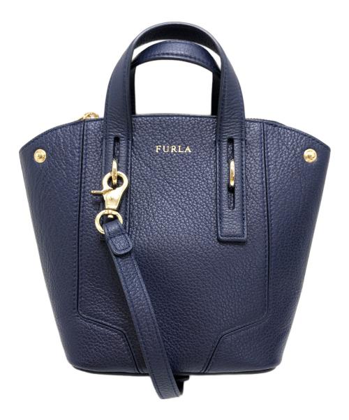 FURLA（フルラ）FURLA (フルラ) PERLA MINI 2WAYバッグ ネイビーの古着・服飾アイテム