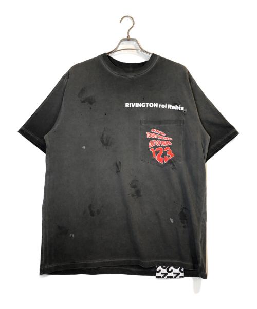 RRR123（アールアールアールワンツースリー）RRR123 (アールアールアールワンツースリー) プリントポケットTシャツ グレー サイズ:Lの古着・服飾アイテム