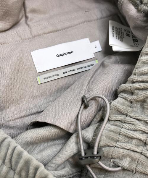 Graphpaper（グラフペーパー）Graphpaper (グラフペーパー) Compact Velour Easy Pants グレー サイズ:2の古着・服飾アイテム