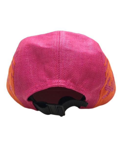 SUPREME（シュプリーム）Supreme (シュプリーム) Raffia Woven Logo Camp Cap ピンクの古着・服飾アイテム