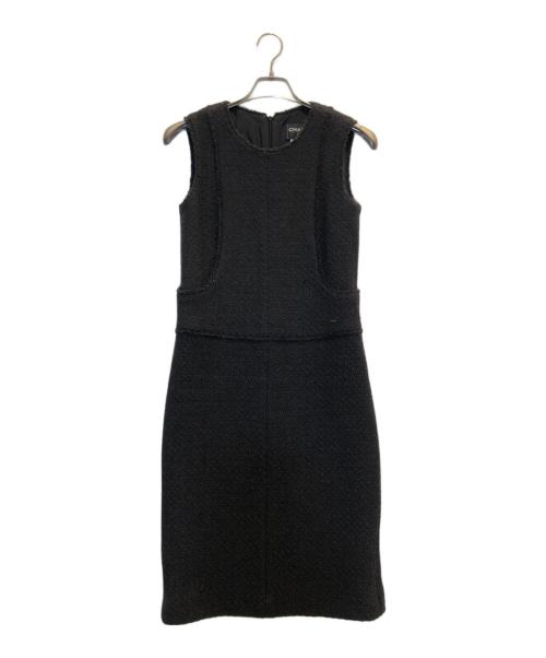 CHANEL（シャネル）CHANEL (シャネル) ウールノースリーブワンピース ブラック サイズ:38の古着・服飾アイテム
