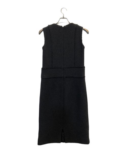 CHANEL（シャネル）CHANEL (シャネル) ウールノースリーブワンピース ブラック サイズ:38の古着・服飾アイテム