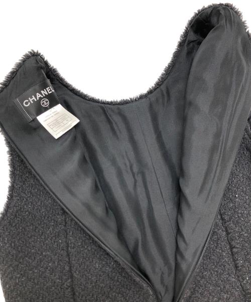 CHANEL（シャネル）CHANEL (シャネル) ウールノースリーブワンピース ブラック サイズ:38の古着・服飾アイテム