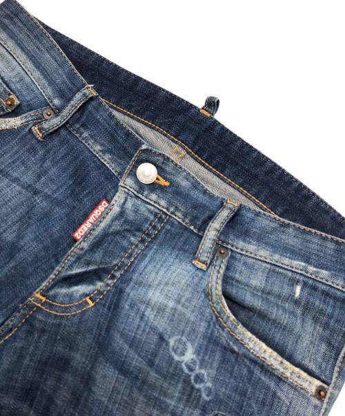 DSQUARED2（ディースクエアード）DSQUARED2 (ディースクエアード) ダメージ加工デニムパンツ インディゴ サイズ:44の古着・服飾アイテム
