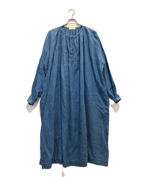ICHI Antiquites（イチアンティークス）ichi antiquites (イチアンティークス) リネンワンピース インディゴ サイズ:表記なしの古着・服飾アイテム