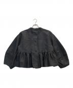 TSURU by MARIKO OIKAWAツルバイマリコオイカワ）の古着「ランタンスリーブノーカラージャケット」｜ブラック