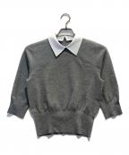 ESTNATIONエストネーション）の古着「2WAY襟付きニット」｜グレー